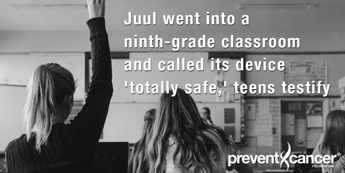 Juul went into a ninth-grade classroom and called its device 'totally safe,' teens testify