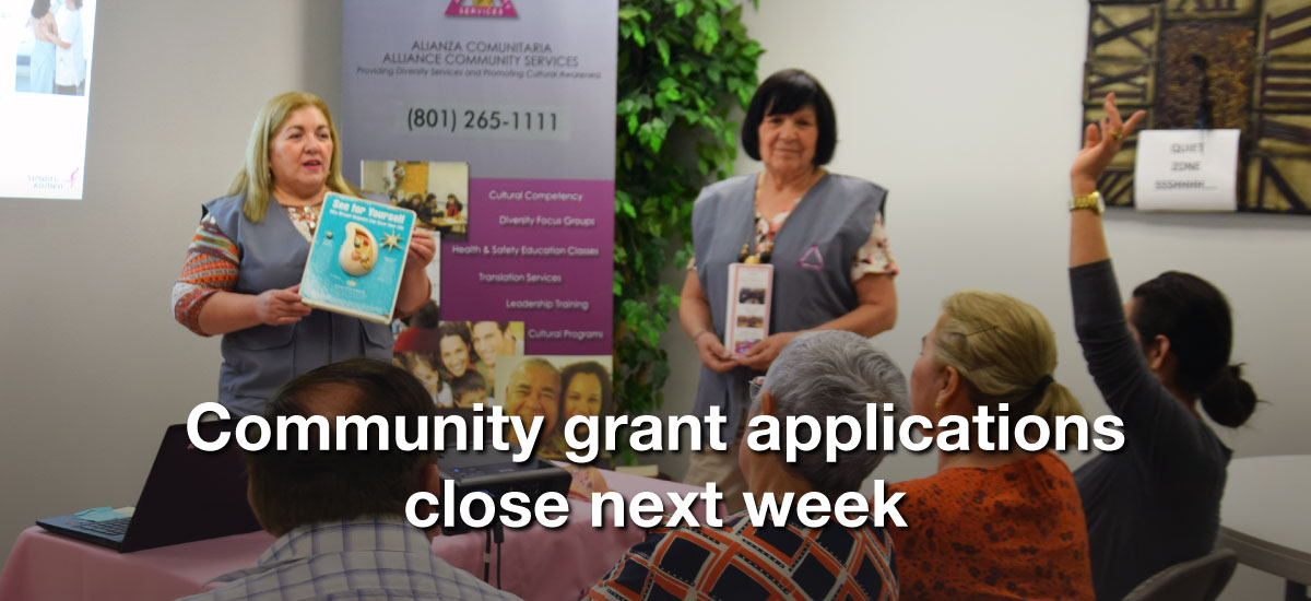 Community grant applications close next week