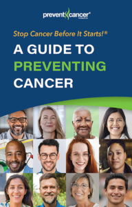 Cover art containing multiple diverse individuals for the "Guide to Preventing Cancer" eGuide, published by the Prevent Cancer Foundation