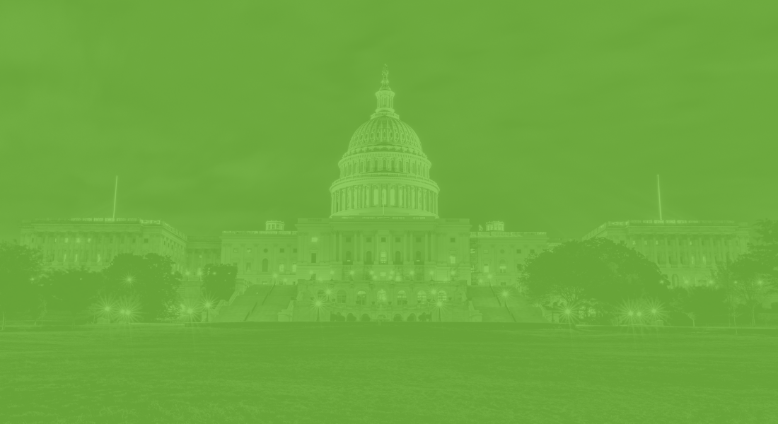 Capital building pictured with a green overlay