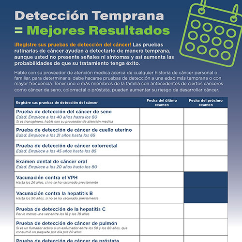 Screening & Vaccination Overview Checklist (Spanish)