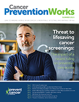 Image of the 2023 summer Cancer Prevention Works newsletter